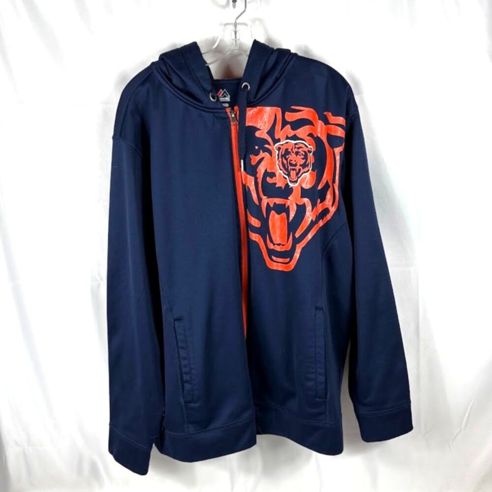 Chicago Bears XL Full Zip Hoodie Majestic NFL